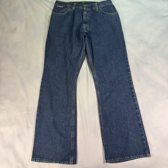 Vintage Y2K Tommy Hilfiger Jeans Mens 32x32 Stretch Denim Straight Leg Loose‎ - Picture 1 of 8